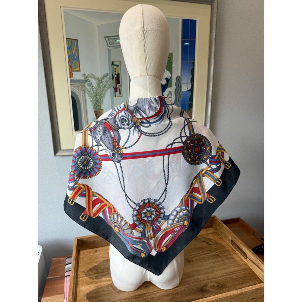 Marco Corsari Equestrian Vintage Scarf Ribbons 30" Square